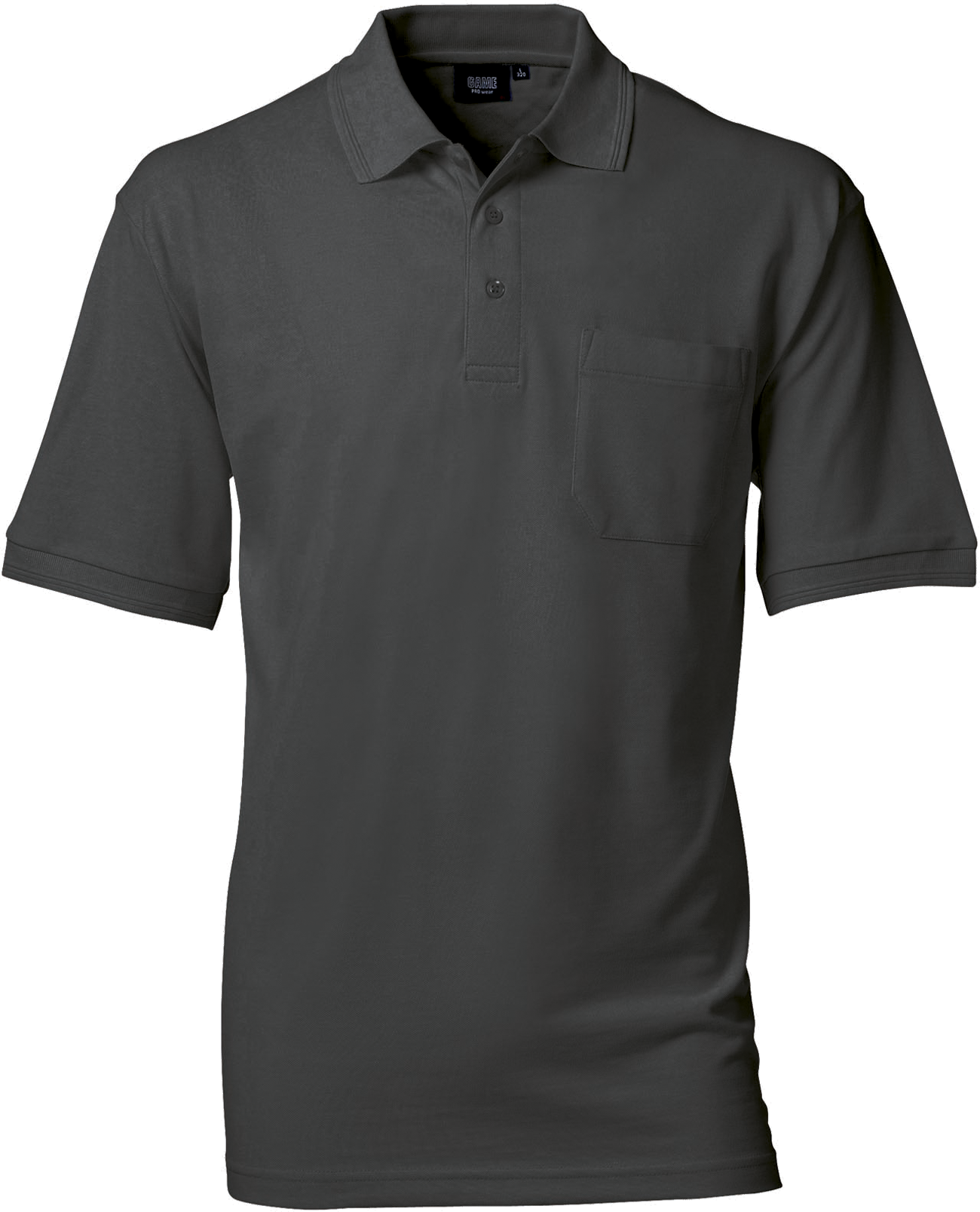 Dark grey Mens Polo Shirt w. breastpocket, Prowear (8250281) 