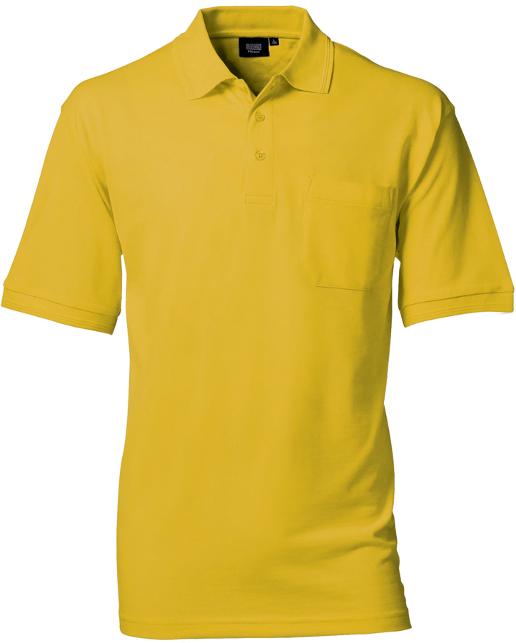 Gul Polo Shirt m. brystlomme, herre, Prowear (8250281) 