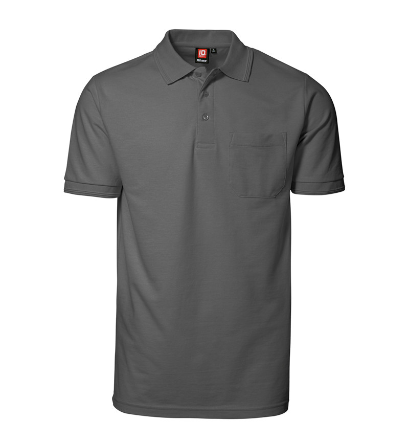 Silbergrau Herren Polo Shirt m. Brusttasche, Prowear (8250281)
