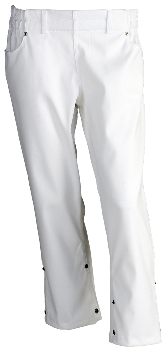 White Unisex Capri trousers, PULL-ON, Harmony, (1050431)
