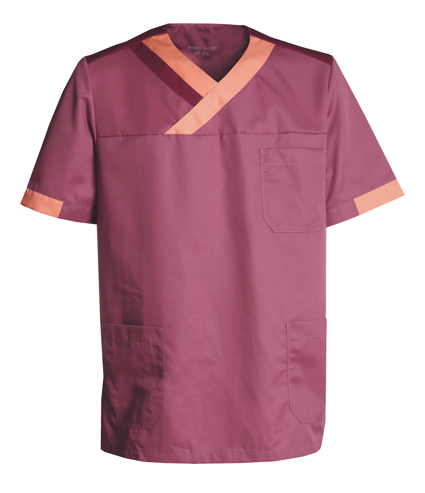 Orange/Bordeaux/Hellbordeaux Unisex Schlupfhemd, Nova Premium (5470871)