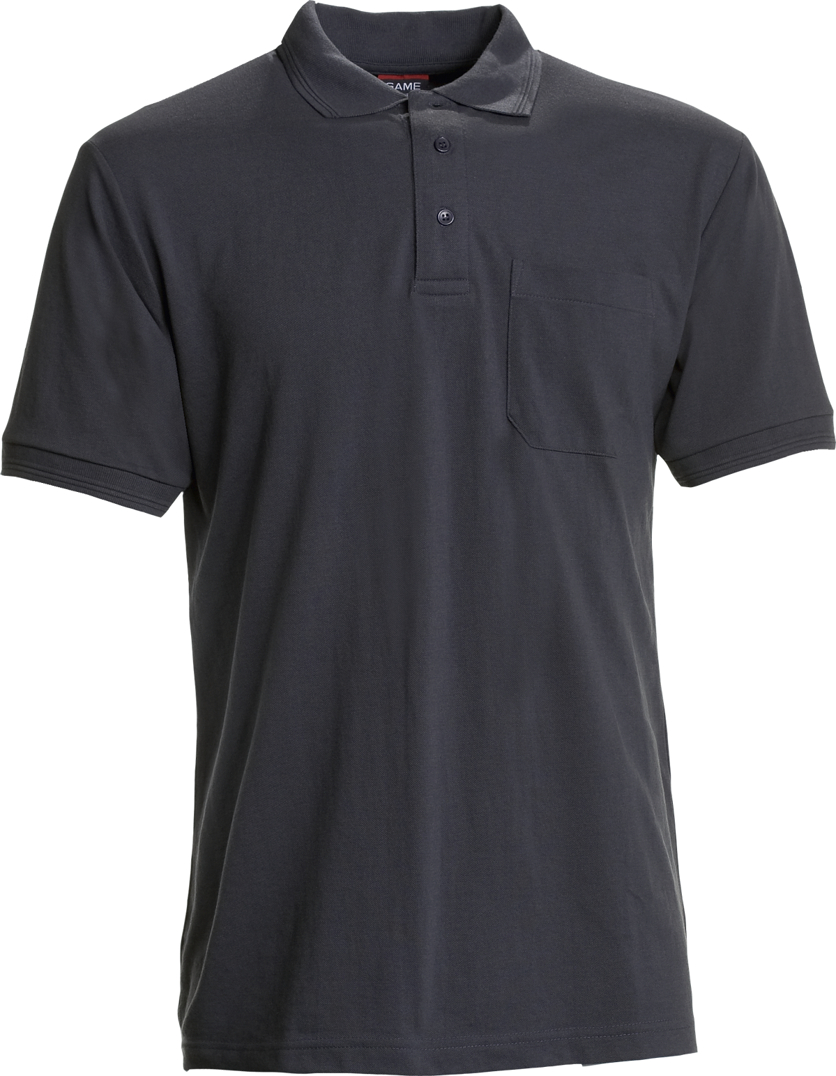 Dark grey Mens Polo Shirt w. breastpocket, Basic (8250121)