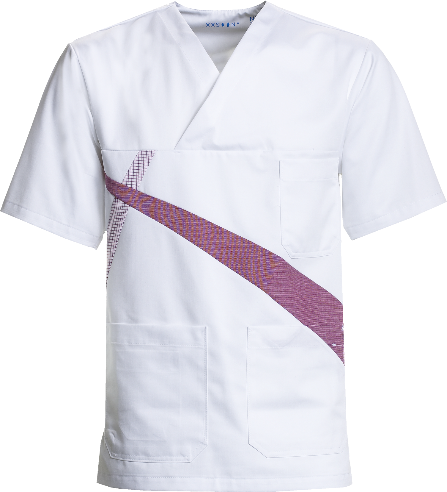 White/Bordeaux Unisex Smock, Agave (2030341)