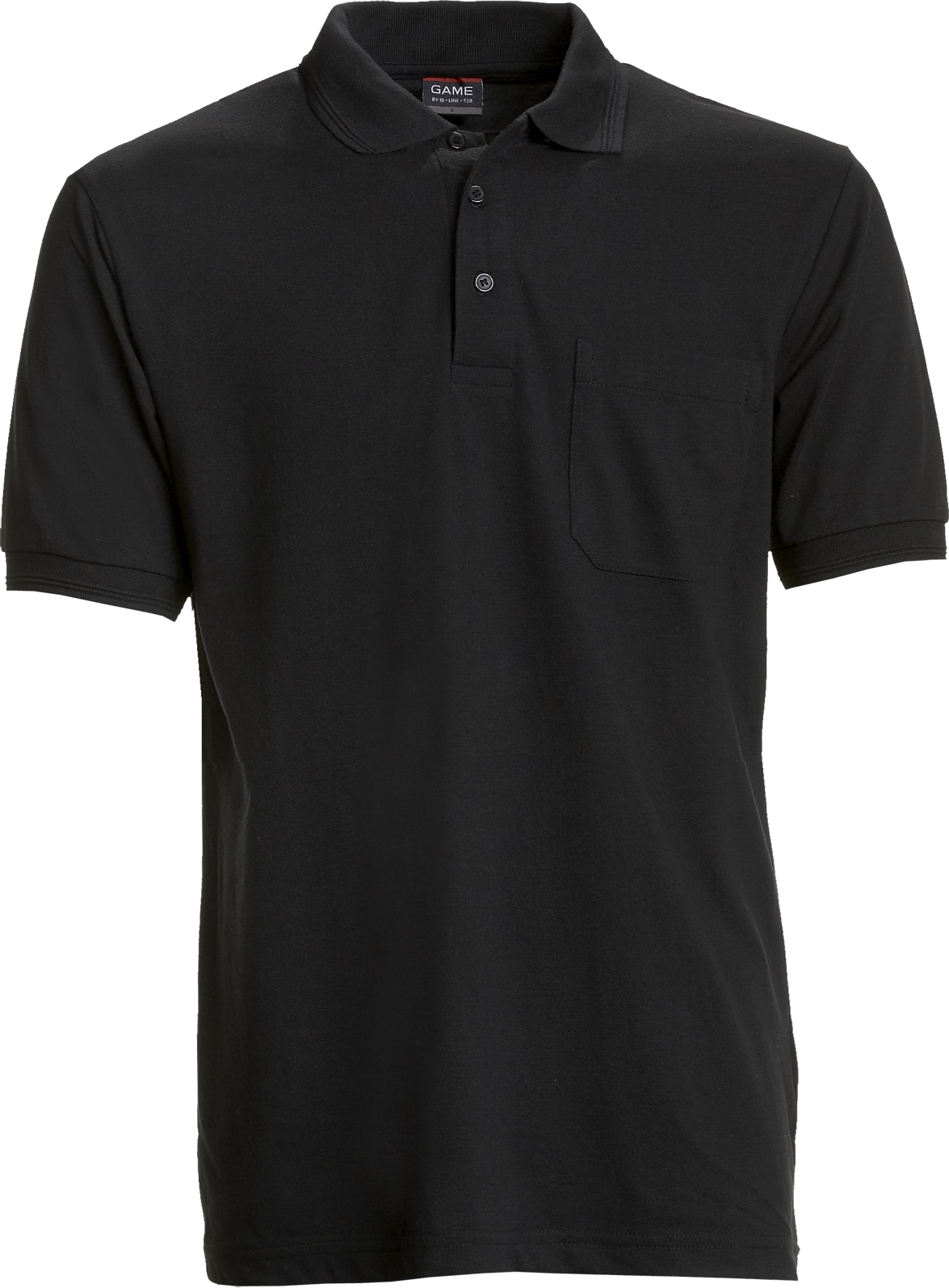 Black Mens Polo Shirt w. breastpocket, Basic (8250121)